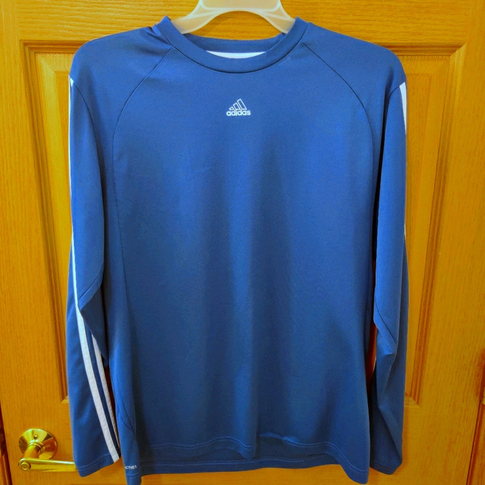 Woman's Adidas LS Shirt, Blue, Large, Pre-Owned
